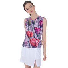 Color-infused Watercolor Flowers Women s Sleeveless Sports Top by GardenOfOphir