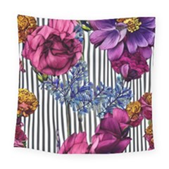 Dazzling Watercolor Flowers Square Tapestry (large) by GardenOfOphir