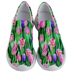 Combined Watercolor Flowers Women s Lightweight Slip Ons by GardenOfOphir