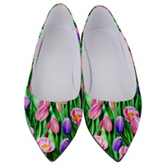 Combined Watercolor Flowers Women s Low Heels by GardenOfOphir