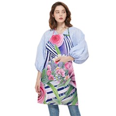 Luxurious Watercolor Flowers Pocket Apron by GardenOfOphir