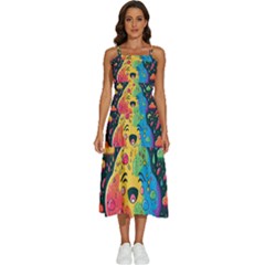 Rainbows Drip Dripping Paint Happy Sleeveless Shoulder Straps Boho Dress by Ravend