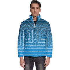 Network Social Abstract Men s Puffer Bubble Jacket Coat by Ravend