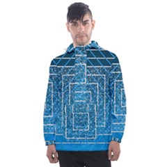 Network Social Abstract Men s Front Pocket Pullover Windbreaker by Ravend