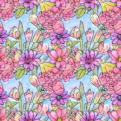 Floral Watercolor Flowers by GardenOfOphir