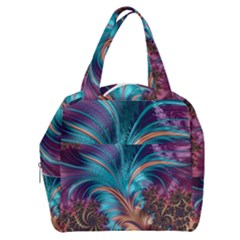 Feather Fractal Artistic Design Conceptual Boxy Hand Bag by Ravend