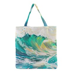 Ai Generated Waves Ocean Sea Tsunami Nautical Art Grocery Tote Bag