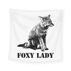 Foxy Lady Concept Illustration Square Tapestry (small) by dflcprintsclothing