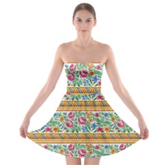 Flower Fabric Fabric Design Fabric Pattern Art Strapless Bra Top Dress by Ravend