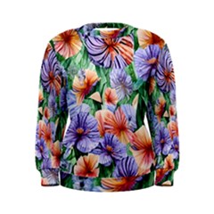 Amazing Watercolor Flowers Women s Sweatshirt by GardenOfOphir