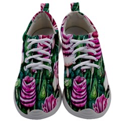 Attractive Watercolor Flowers Mens Athletic Shoes by GardenOfOphir