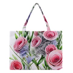 Captivating Coral Blooms Medium Tote Bag by GardenOfOphir
