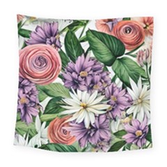 Brilliant Blushing Blossoms Square Tapestry (large) by GardenOfOphir