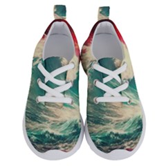 Storm Tsunami Waves Ocean Sea Nautical Nature Painting Running Shoes by Ravend