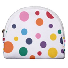 Polka Dot Horseshoe Style Canvas Pouch by 8989