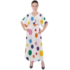 Polka Dot V-neck Boho Style Maxi Dress by 8989