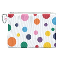 Polka Dot Canvas Cosmetic Bag (xl) by 8989