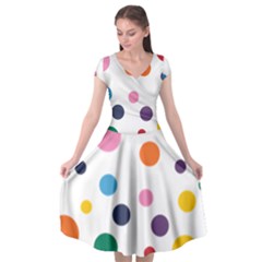 Polka Dot Cap Sleeve Wrap Front Dress by 8989