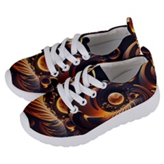 Ai Generated Swirl Space Design Fractal Light Abstract Kids  Lightweight Sports Shoes