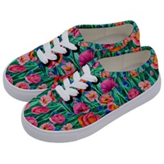 Blossom-filled Watercolor Flowers Kids  Classic Low Top Sneakers by GardenOfOphir