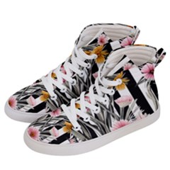 Assorted Watercolor Flowers Women s Hi-top Skate Sneakers by GardenOfOphir