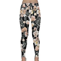 Vibrant And Alive Watercolor Flowers Lightweight Velour Classic Yoga Leggings by GardenOfOphir