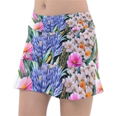Bountiful Watercolor Flowers Classic Tennis Skirt by GardenOfOphir