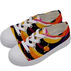 Ai Generated Moon Art Design Graphic Shape Kids  Low Top Canvas Sneakers by Ravend