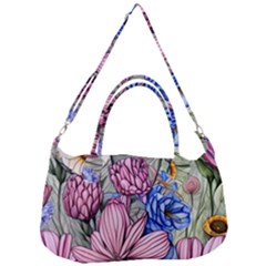 Broken And Budding Watercolor Flowers Removal Strap Handbag by GardenOfOphir