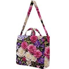 Ai Generated Roses Flowers Petals Bouquet Wedding Square Shoulder Tote Bag by Ravend