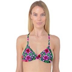 Cheerful And Cheery Blooms Reversible Tri Bikini Top by GardenOfOphir