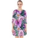 Budding And Captivating Flowers Smock Dress View1