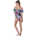 Budding And Captivating Flowers Frill Detail One Piece Swimsuit View2