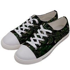 Monstera Plant Tropical Jungle Leaves Pattern Men s Low Top Canvas Sneakers by Ravend