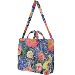 Captivating Watercolor Flowers Square Shoulder Tote Bag by GardenOfOphir