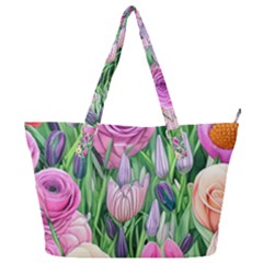 Classic Watercolor Flowers Full Print Shoulder Bag by GardenOfOphir