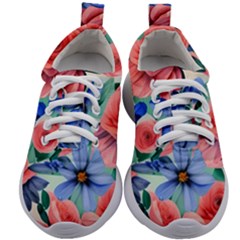 Classy Watercolor Flowers Kids Athletic Shoes by GardenOfOphir