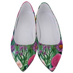 Charming Watercolor Flowers Women s Low Heels by GardenOfOphir