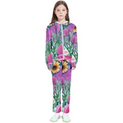 Charming Watercolor Flowers Kids  Tracksuit by GardenOfOphir