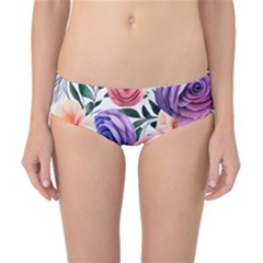 Country-chic Watercolor Flowers Classic Bikini Bottoms by GardenOfOphir