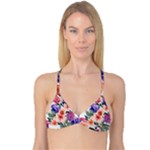 Country-chic Watercolor Flowers Reversible Tri Bikini Top