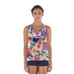 Country-chic Watercolor Flowers Sport Tank Top 