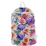 Country-chic Watercolor Flowers Foldable Lightweight Backpack