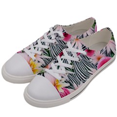 Classy And Chic Watercolor Flowers Men s Low Top Canvas Sneakers by GardenOfOphir