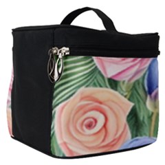 Cheerful Watercolor Flowers Make Up Travel Bag (small)