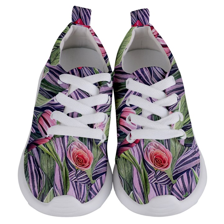 Charming Watercolor Flowers Kids  Lightweight Sports Shoes
