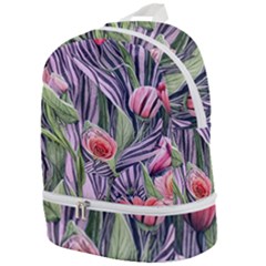 Charming Watercolor Flowers Zip Bottom Backpack by GardenOfOphir