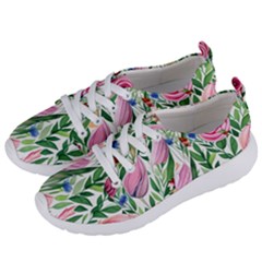 Different Watercolor Flowers Botanical Foliage Women s Lightweight Sports Shoes