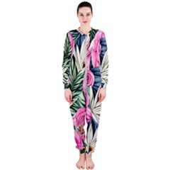 Delightful Watercolor Flowers And Foliage Onepiece Jumpsuit (ladies) by GardenOfOphir