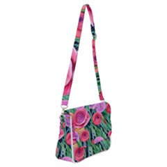 Boho Retropical Flowers Shoulder Bag With Back Zipper by GardenOfOphir
